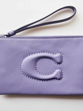 Coach Lavender Leather Wristlet NWOT